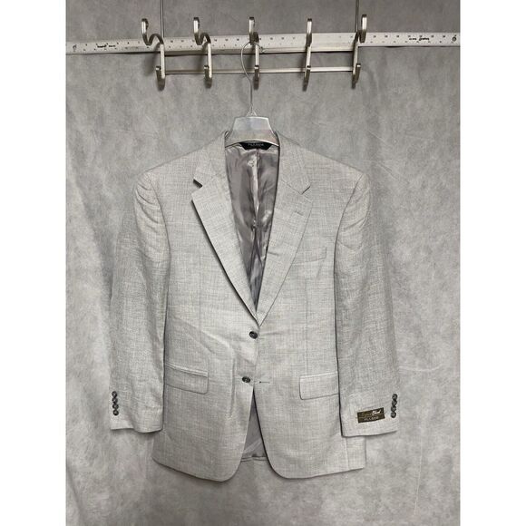 NWT Jos‎ A Bank Blazer Men's 40R Gray Linen Wool 2B Flannel Textured Coat Luxury